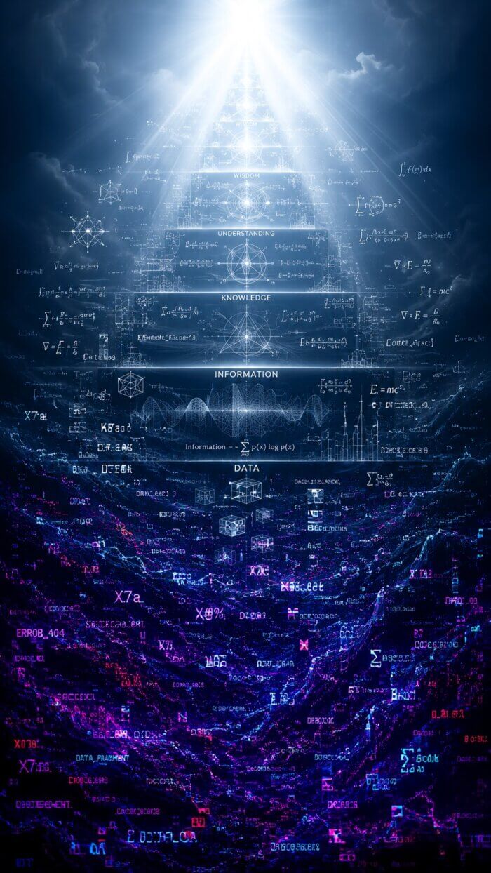 Pyramide du savoir: Ascension des données chaotiques sur l'information, la connaissance et la compréhension à la sagesse rayonnante